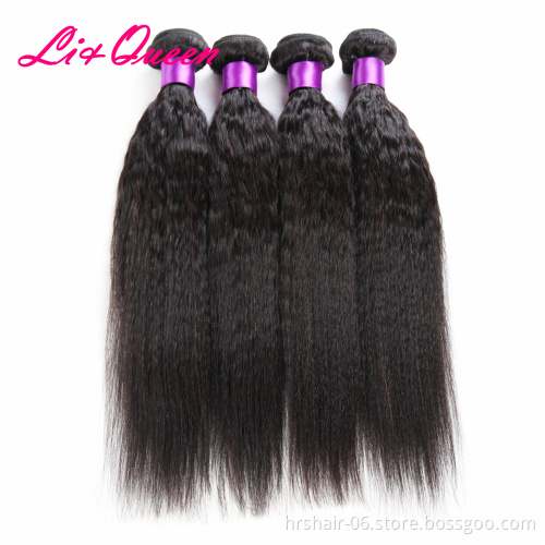 Raw Unprocessed Virgin Peruvian Hair Weave Bundles Italian Yaki Hair 10"-30" Kinky Straight Human Hair
